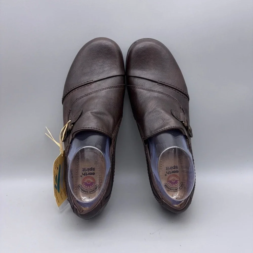 Earth Spirit Shoes Women 11 Brown Plain Cushioned Comfort Slip On Casual Loafers